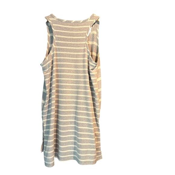 Fairy Sleeveless Knit Top Small Bling Gray White Stripes Casual Comfy Layering - Picture 2 of 8